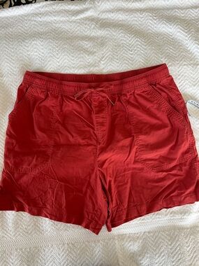 Tahari Red Elastic Waist Shorts